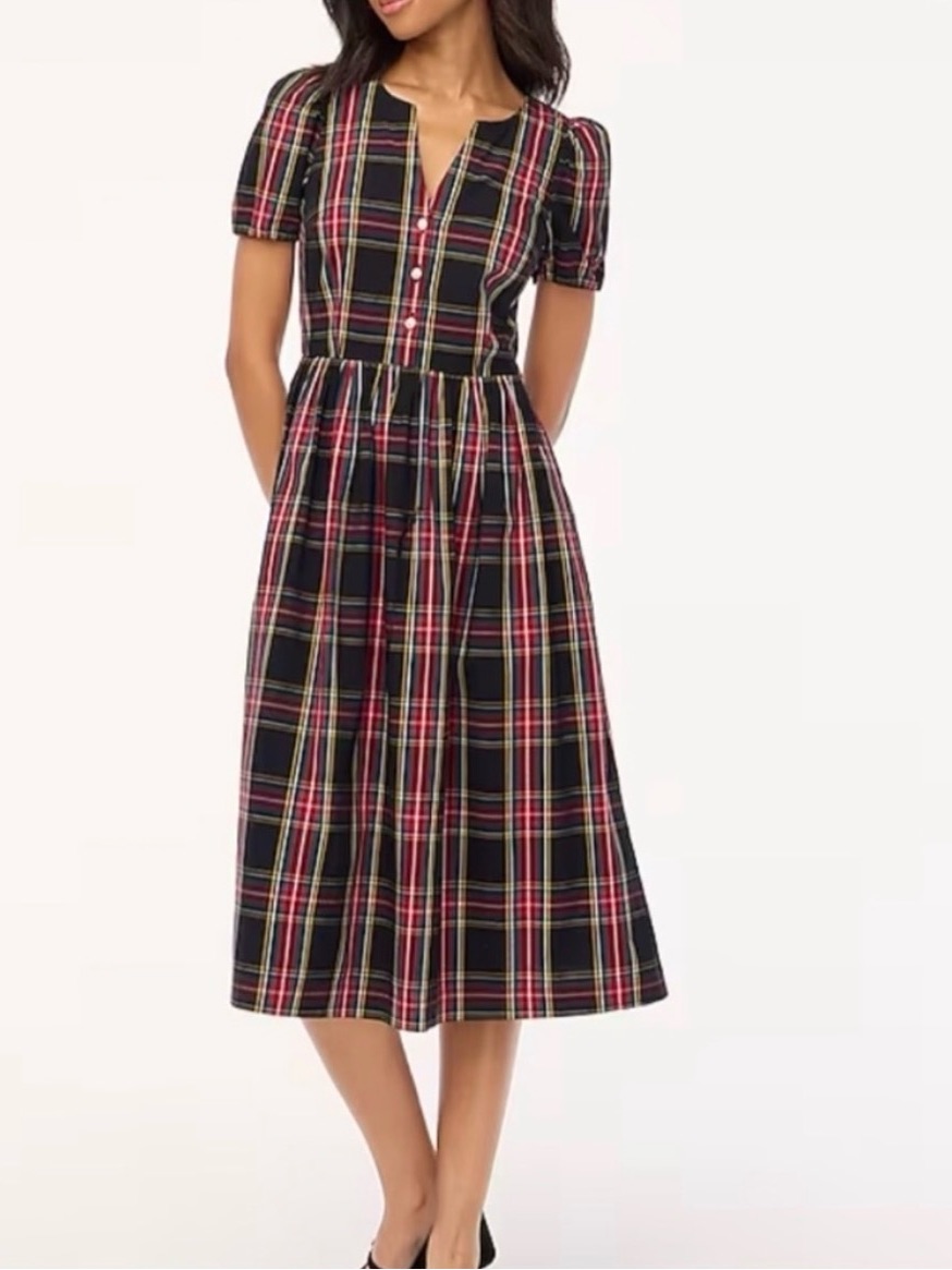 J. Crew Factory Stewart Plaid Dress